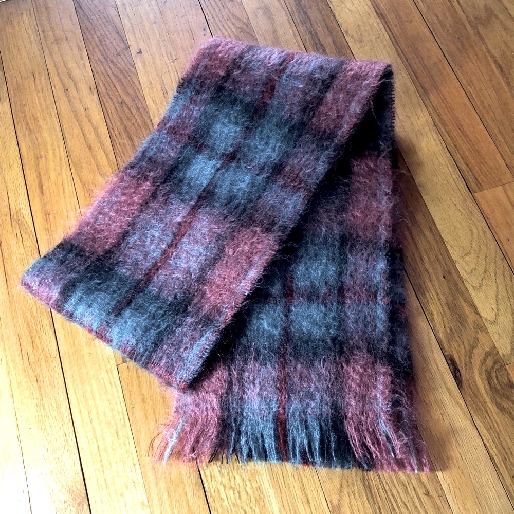 Mohair & Wool Plaid Scarf Made in Scotland